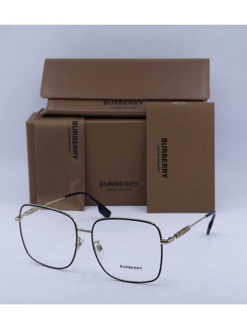 Burberry BE1378D 1326 Square Eyeglasses 57mm - Black/Gold